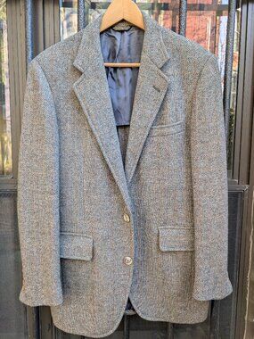 Vintage Southwick Men's Gray Brown Tweed Herringbone Sport Coat Jacket